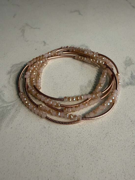Scout Jewelry - NEW Scout Curated Wears Blush Crystal Rose Gold Wrap Bracelet Necklace Luxury